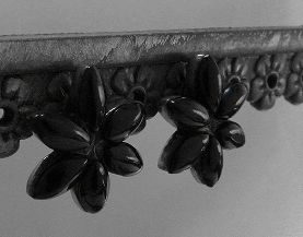 画像: シルバーピアス　お花オニキス