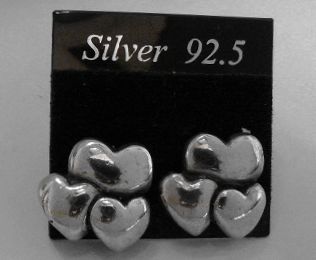 画像: シルバーピアス　トリプルハート