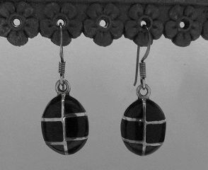 画像: シルバーピアス　オニキス