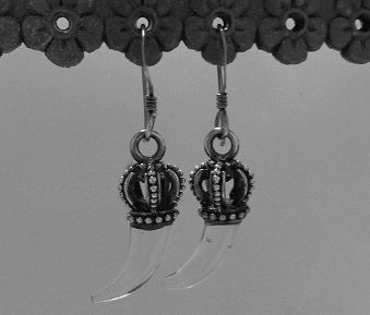 画像: シルバーピアス　王冠水晶