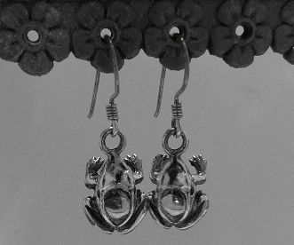 画像: シルバーピアス　カエル