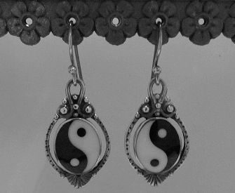 画像: シルバーピアス　太極図