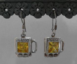 画像: シルバーピアス イエロージルコニア