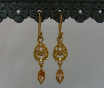 画像: シルバーピアス　ゴールドコート ジルコニア付