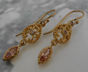 画像: シルバーピアス　ゴールドコート ジルコニア付