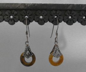 画像: シルバーピアス　タイガーアイ