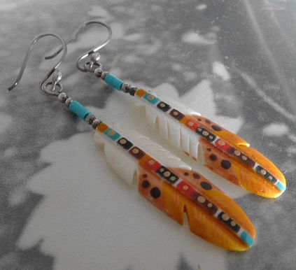 画像: シルバーピアス　ボーンフェザー