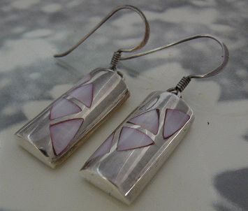 画像: シルバーピアス　ピンクシェル