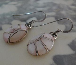 画像: シルバーピアス　ピンクシェル