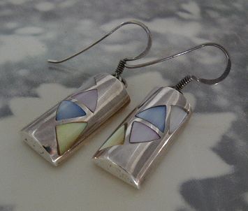 画像: シルバーピアス　シェルパステルカラー