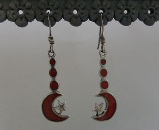 画像: シルバーピアス　コーラル