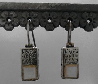 画像: シルバーピアス　ピンクシェル