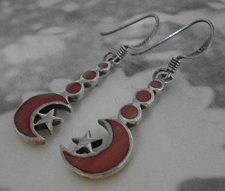 画像: シルバーピアス　コーラル