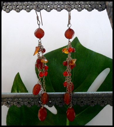 画像: シルバーピアス　カーネリアン