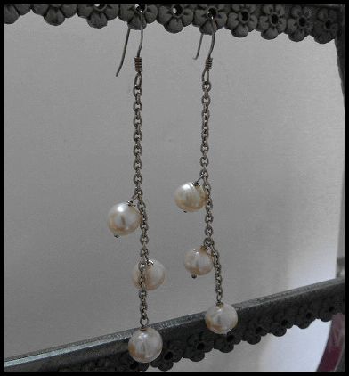 画像: シルバーピアス　淡水パール