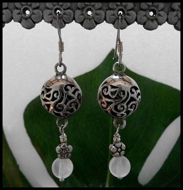 画像: シルバーピアス　ローズクォーツ