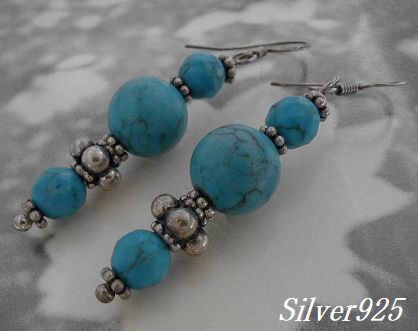 画像: シルバーピアス　ターコイズB