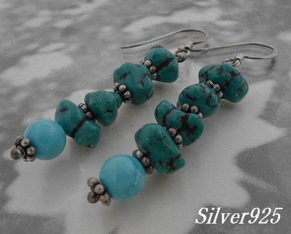 画像: シルバーピアス　ターコイズD