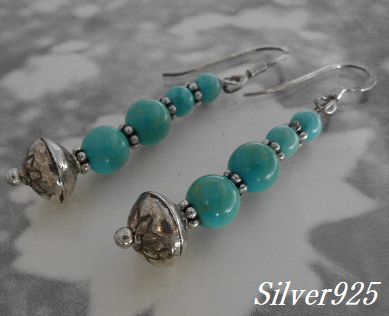 画像: シルバーピアス　ターコイズA