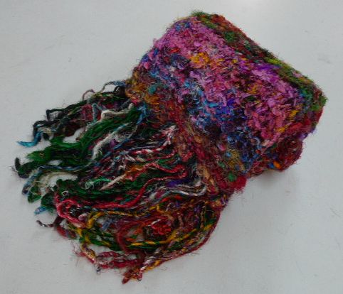 画像1: タイ製　ハンドメイドロングシルクマフラーA