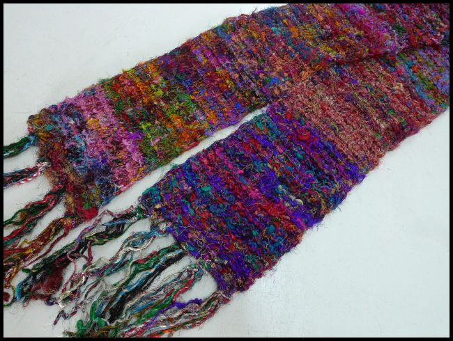 画像: タイ製　ハンドメイドロングシルクマフラーA