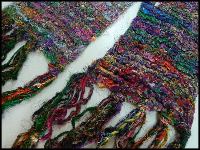 画像: タイ製　ハンドメイドロングシルクマフラーC