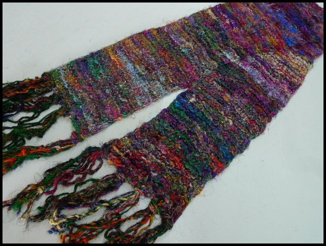 画像: タイ製　ハンドメイドロングシルクマフラーC