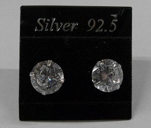 画像: シルバーピアス　ジルコニア7mm