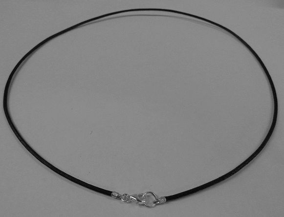 画像: シルバー925パーツ牛革丸紐黒　細　40/45/50/55/60/100cm