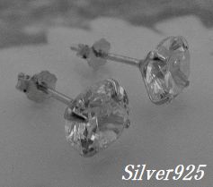 画像1: シルバーピアス　ジルコニア7mm