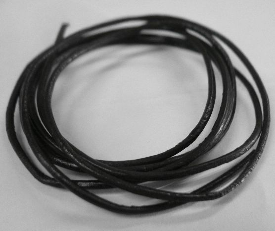 画像: シルバー925パーツ牛革丸紐黒　細　40/45/50/55/60/100cm