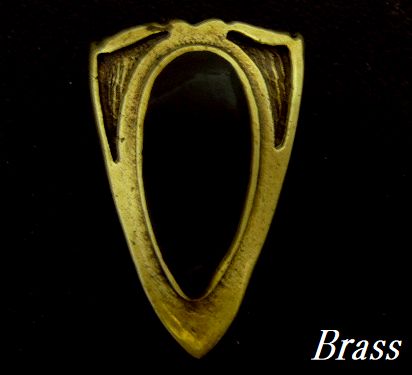 画像1: オニキス付シールド　ブラスコンチョ　直径　29mm