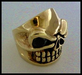 画像: Brassパンチャースカルリング　オニキス眼