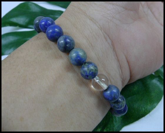 画像: ハウライトラピス8mm　天然石ブレス サイズS/M/L