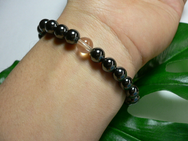 画像: 磁気ヘマタイト8mm　天然石ブレス　サイズS/M/L