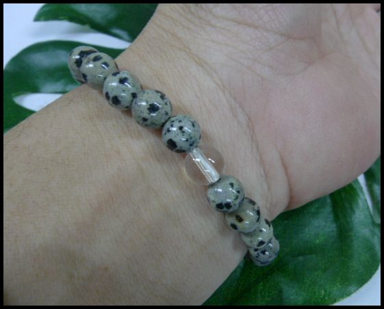 画像: ダルメシアンジャスパー8mm　天然石ブレス サイズS/M/L