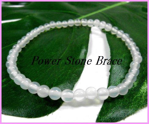 画像1: ホワイトオニキス4mm　天然石ブレス