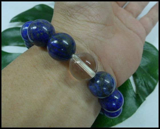 画像: ラピスラズリ14mm　天然石ブレス サイズS/M/L