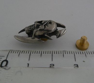 画像: カリビアンスカルメタルコンチョ　直径　26mm×16mm