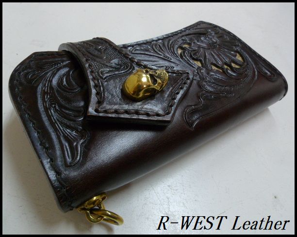 画像: 牛革×蛇革コブラ透かしカービング　レザーウォレット