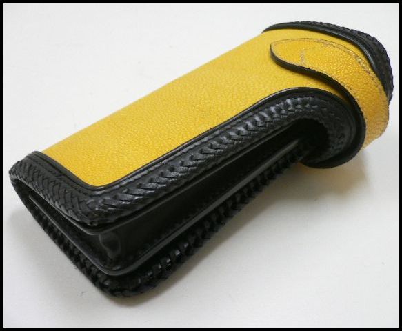 画像: 極厚牛革×カッティングスティングレイ　レザーウォレット