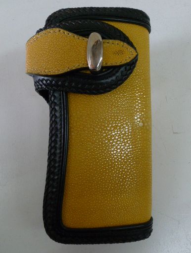 画像1: 極厚牛革×カッティングスティングレイ　レザーウォレット