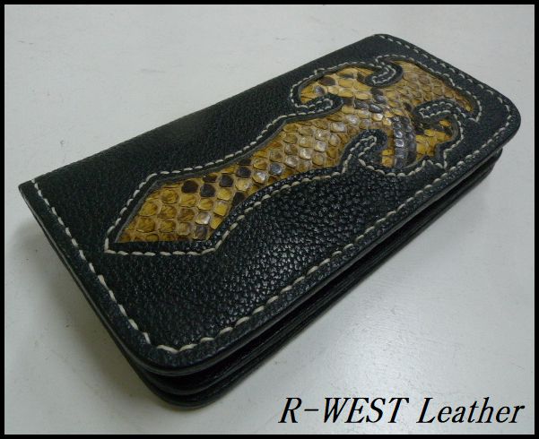 画像: 牛革×蛇革パイソンクロス　レザーウォレット
