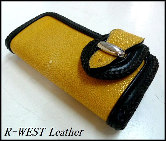 画像: 極厚牛革×カッティングスティングレイ　レザーウォレット