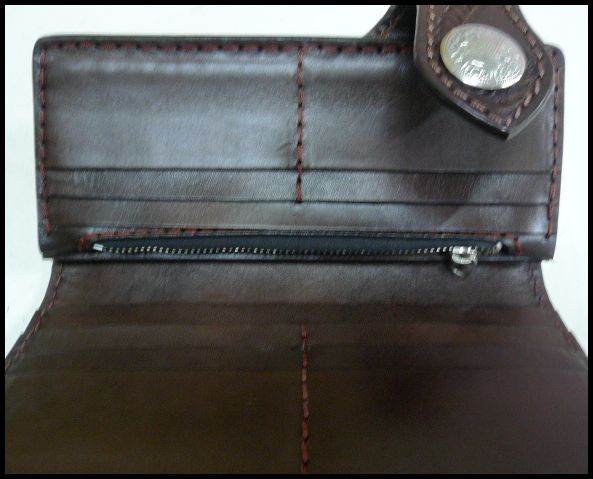 画像: 牛革カービングリザード　レザーウォレット