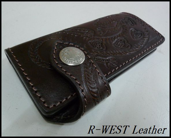 画像: 牛革カービングリザード　レザーウォレット