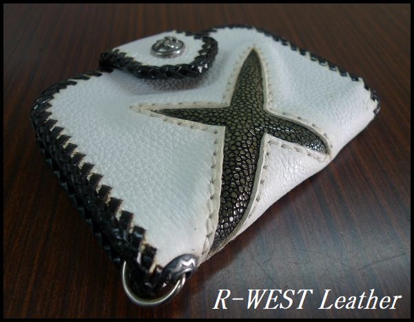 画像: 牛革×エイ革スティングレイmix　レザーウォレット