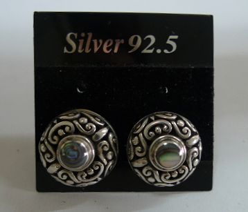 画像: シルバーピアス　黒蝶貝