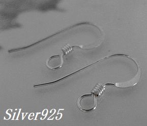 画像1: シルバー925製ピアス用フックパーツ2個セット