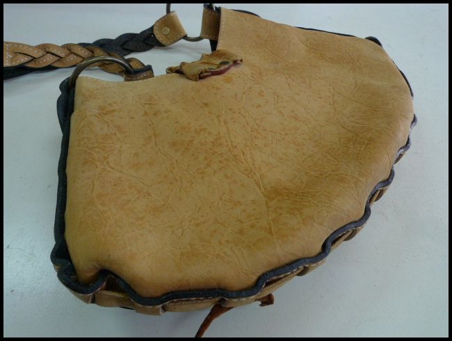 画像: 牛革×ワニ革スタッズハンドバッグ　茶